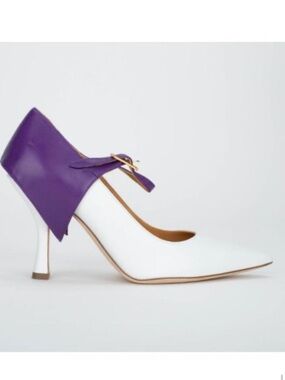 Loewe White Purple Pointed Toe Pumps Size EU 37 Brand New